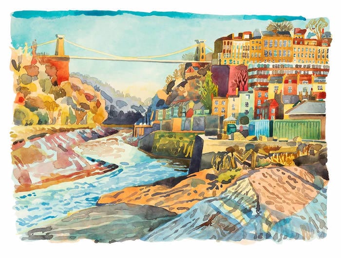 Bristol Print Giclee Print "Summer Morning Avon Gorge" homeware shops bristol gift shops bristol Abigail McDougall