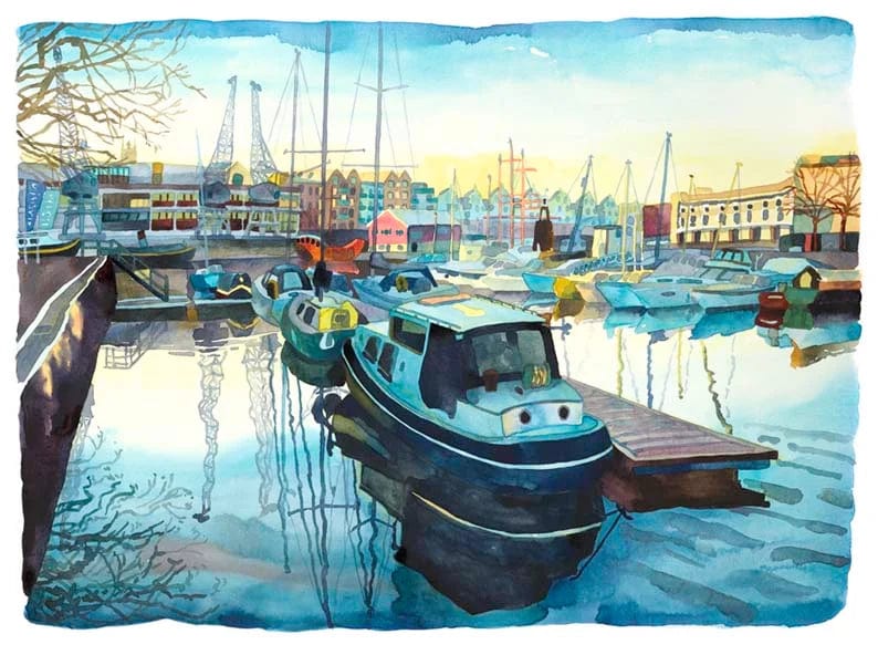 Print 40x50cm Giclee Print "Bristol Waking Up" homeware shops bristol gift shops bristol Abigail McDougall