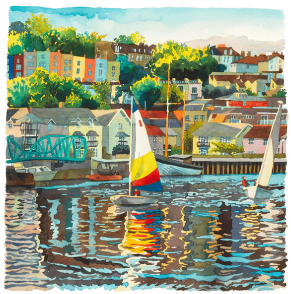 Print 50x50cm Giclee Print "Hotwells Late Afternoon" homeware shops bristol gift shops bristol Abigail McDougall