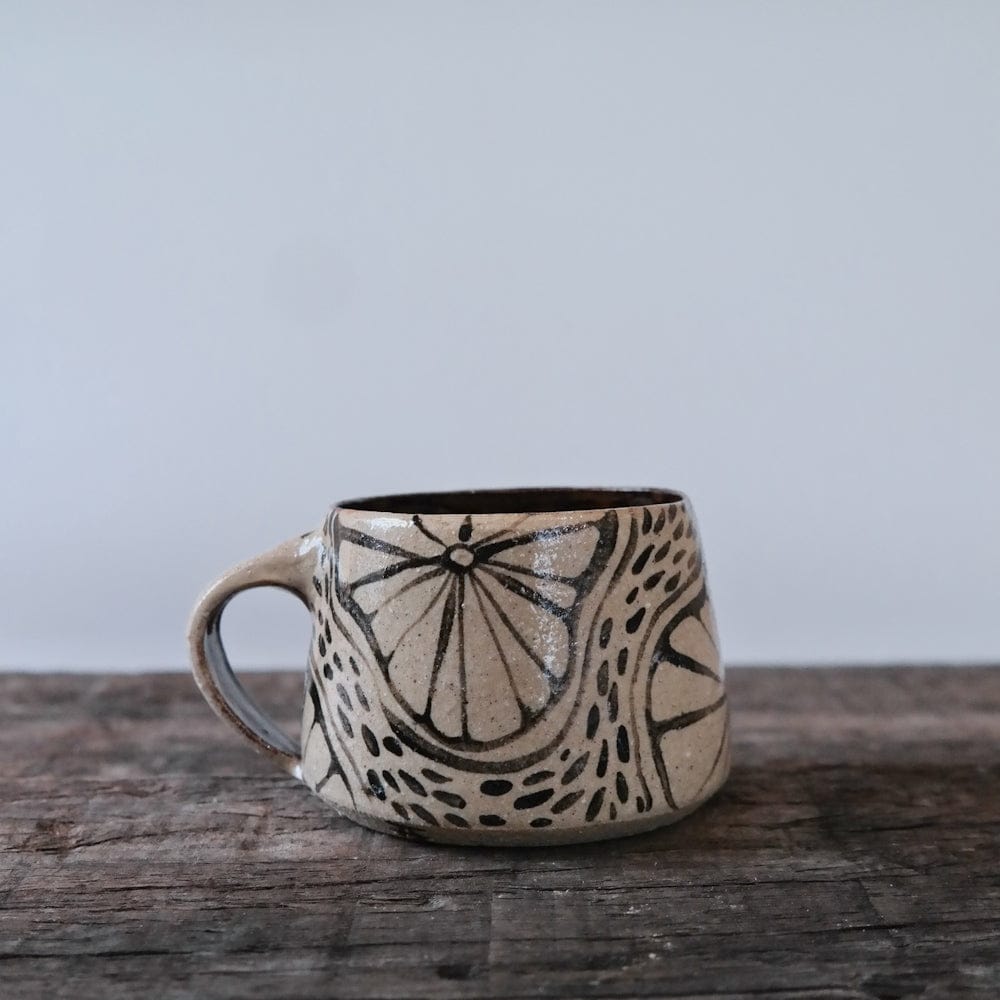 Ceramic Mug Cream Base with Black Illustration Illustrated Ceramic Mug homeware shops bristol gift shops bristol AKF Ceramics