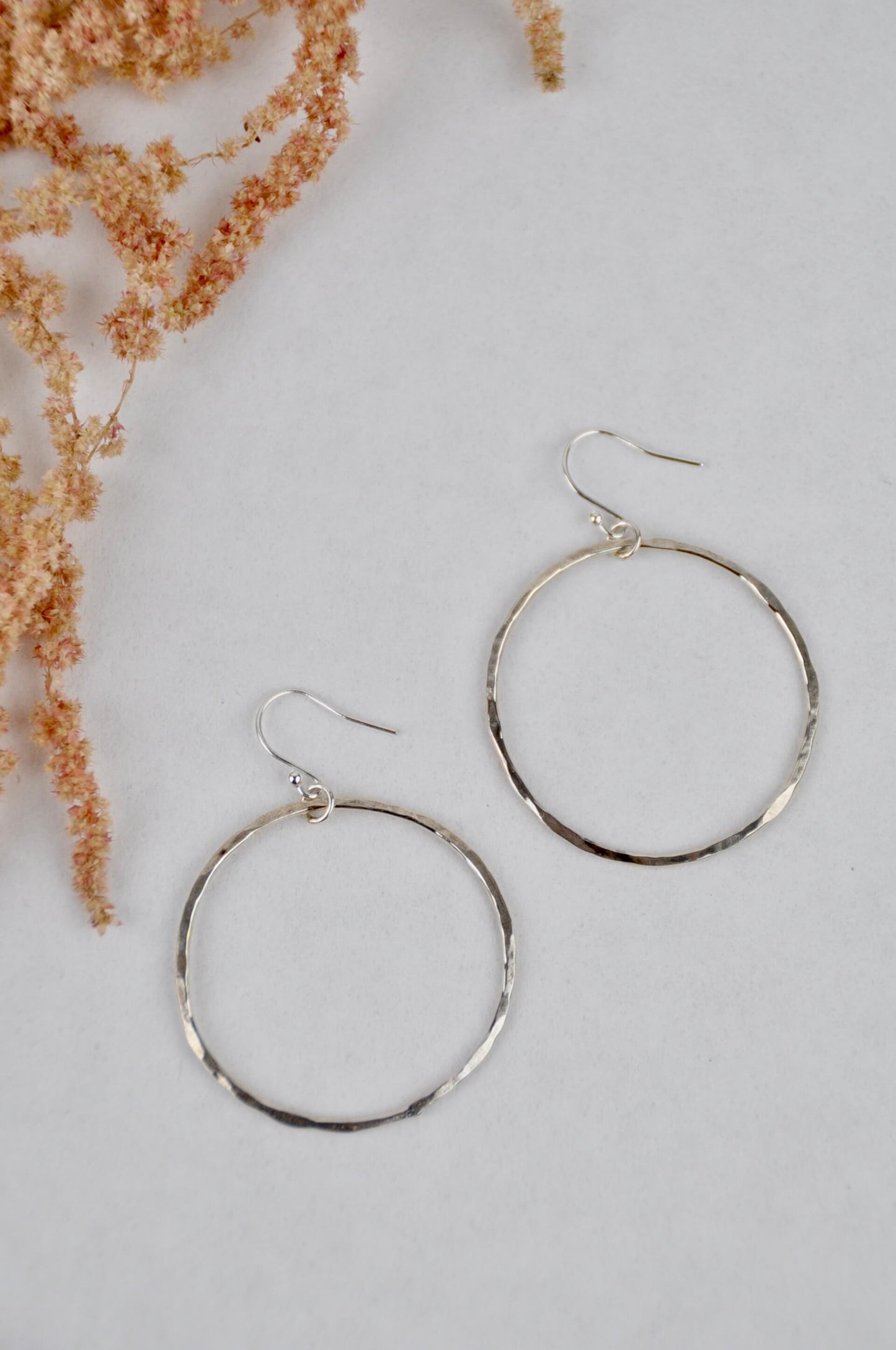 Earrings Large 'Hammered Hoop' Earrings - Sterling Silver homeware shops bristol gift shops bristol Amelia Stone Jewellery