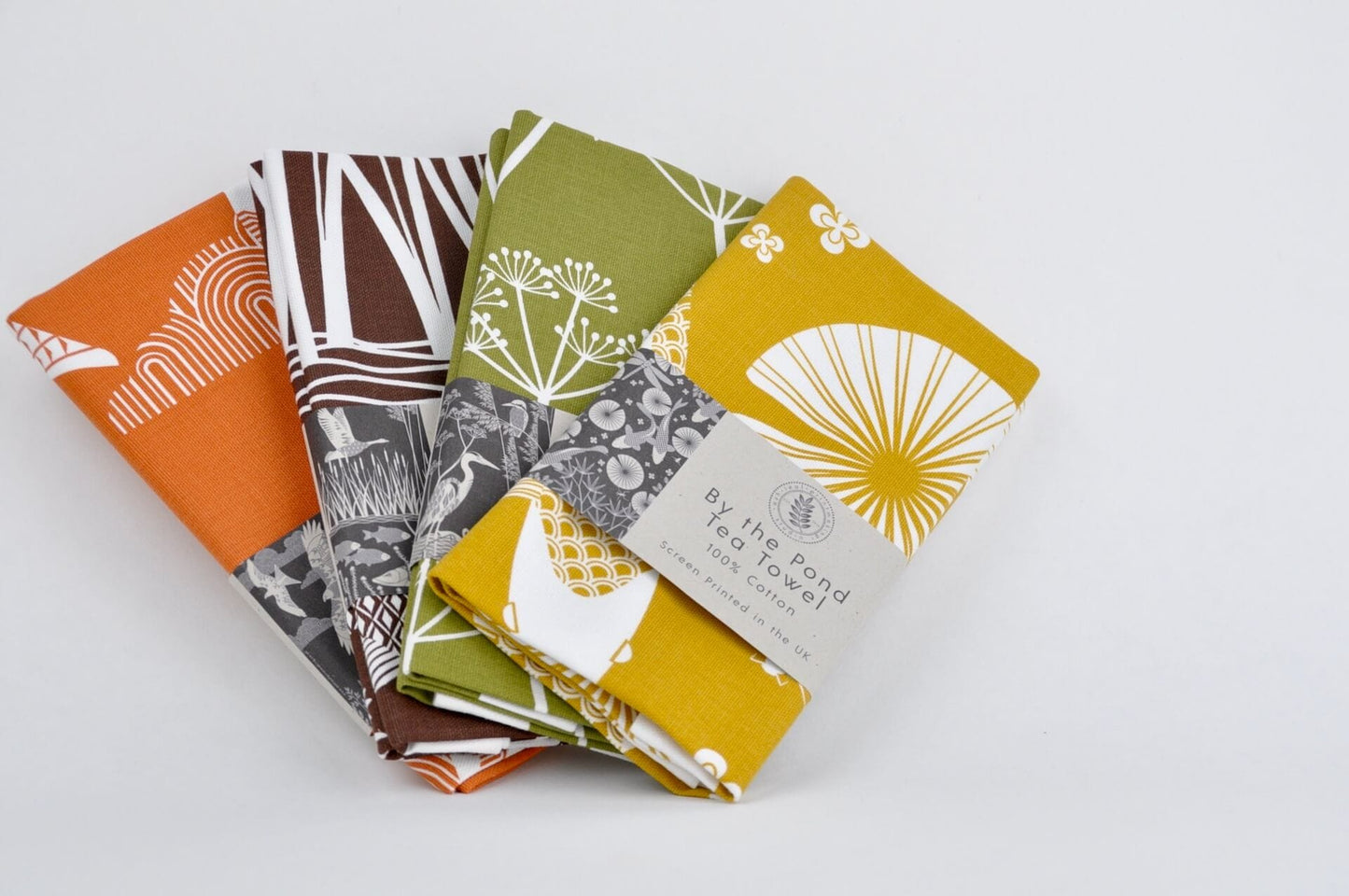 Tea Towel Red Kite Tea Towel in Burnt Orange homeware shops bristol gift shops bristol Ash Leaf Printmaking