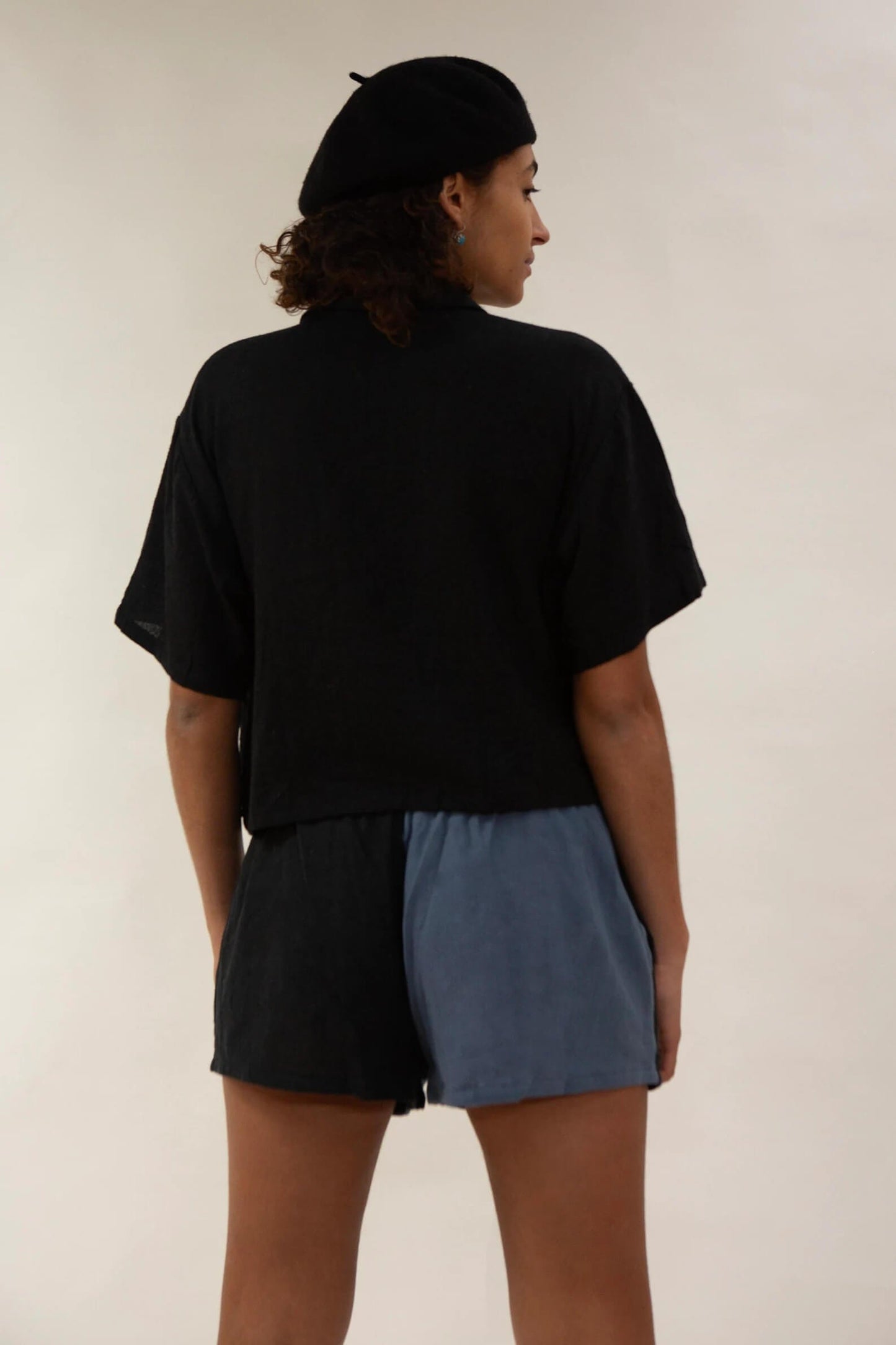 Cropped Shirt Cropped Button-Up 'Manta' Shirt (Unisex) - Coal homeware shops bristol gift shops bristol Baana Naturals