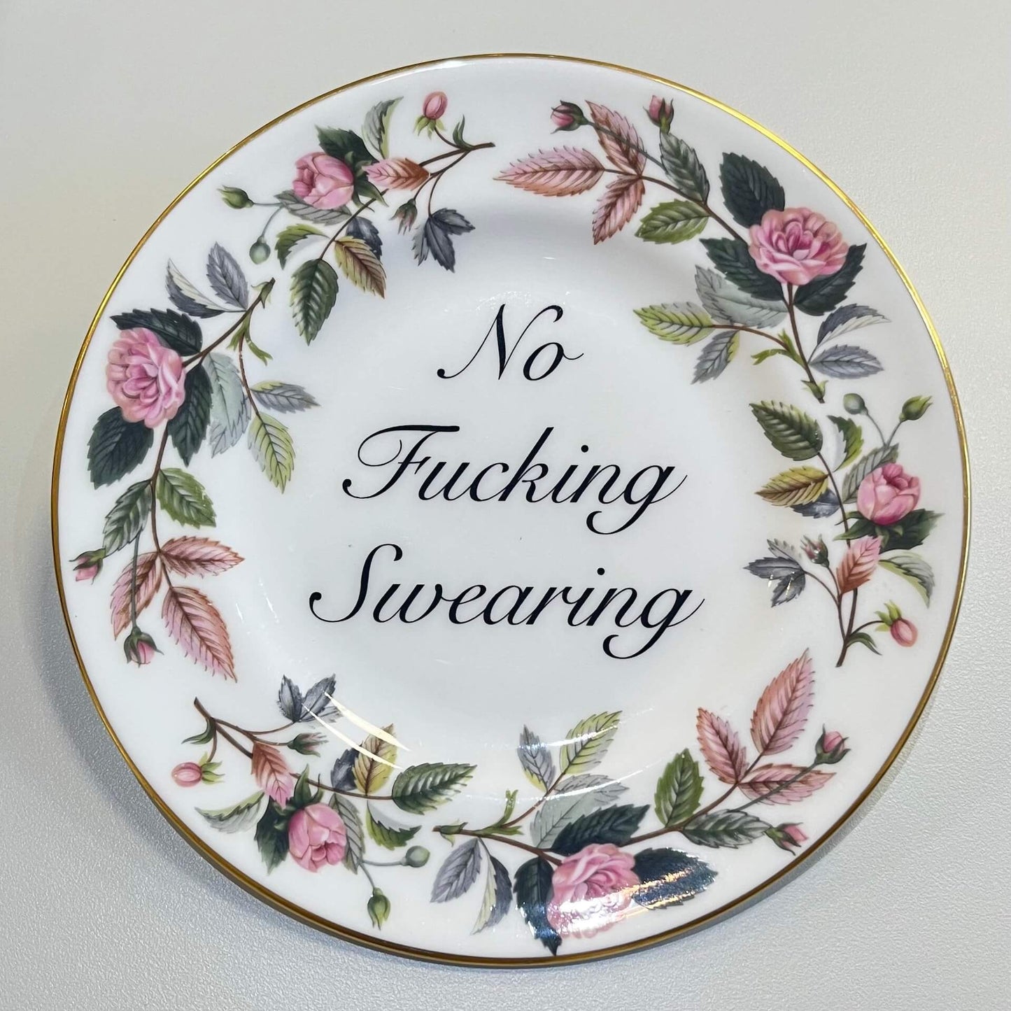 Ceramics A Decorative Wall Plate - No F*cking Swearing (various styles) homeware shops bristol gift shops bristol Beau & Badger