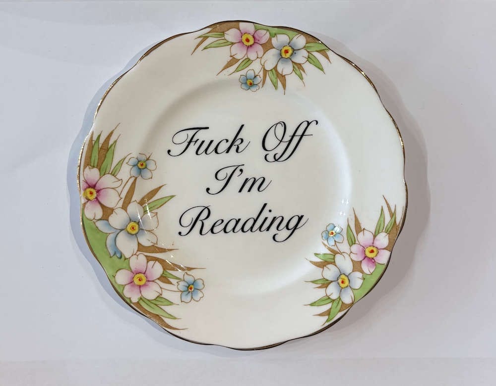 Ceramics B Decorative Wall Plate - F*ck Off I'm Reading (various styles) homeware shops bristol gift shops bristol Beau & Badger