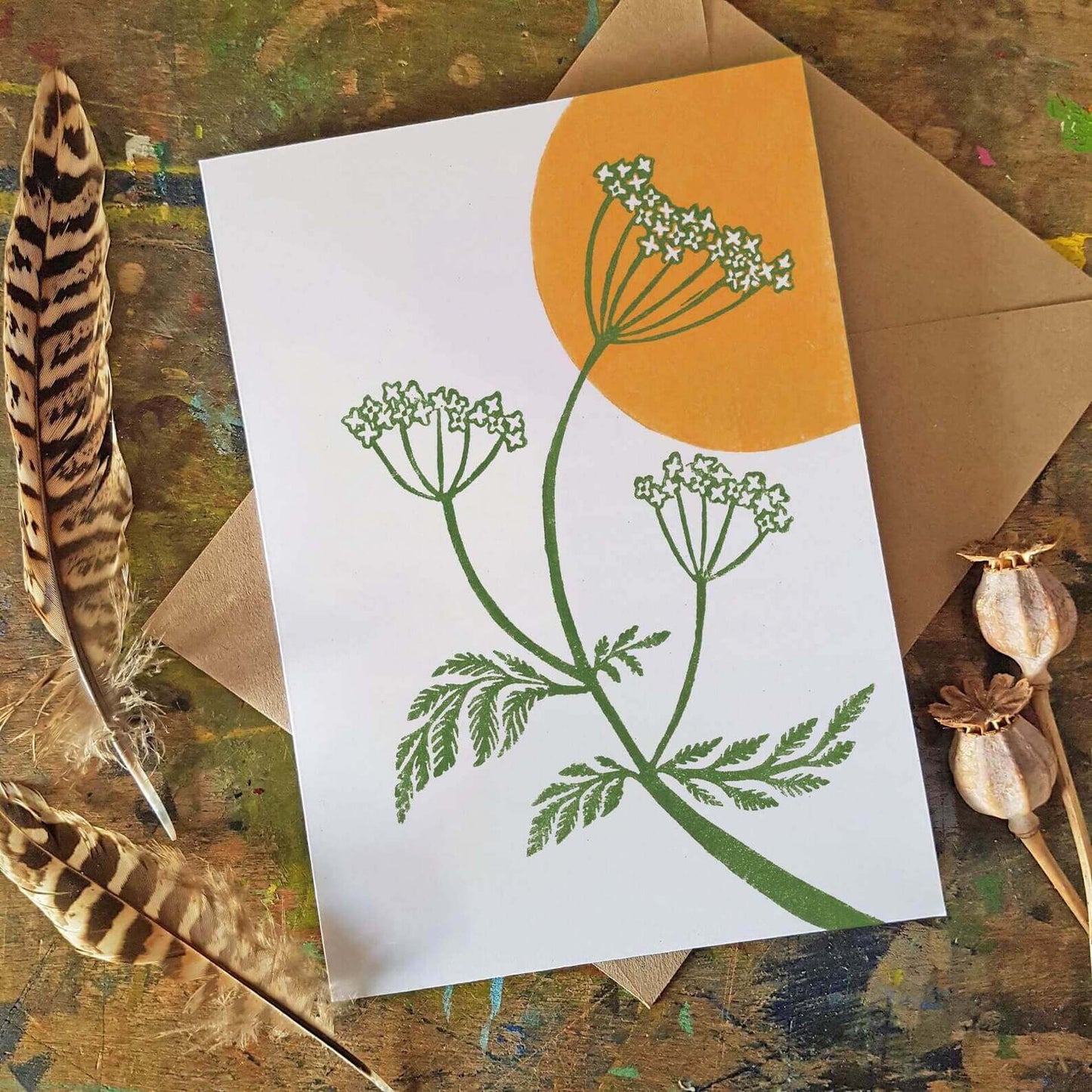 Cow Parsley Greetings Card homeware shops bristol gift shops bristol Becca Thorne Illustration