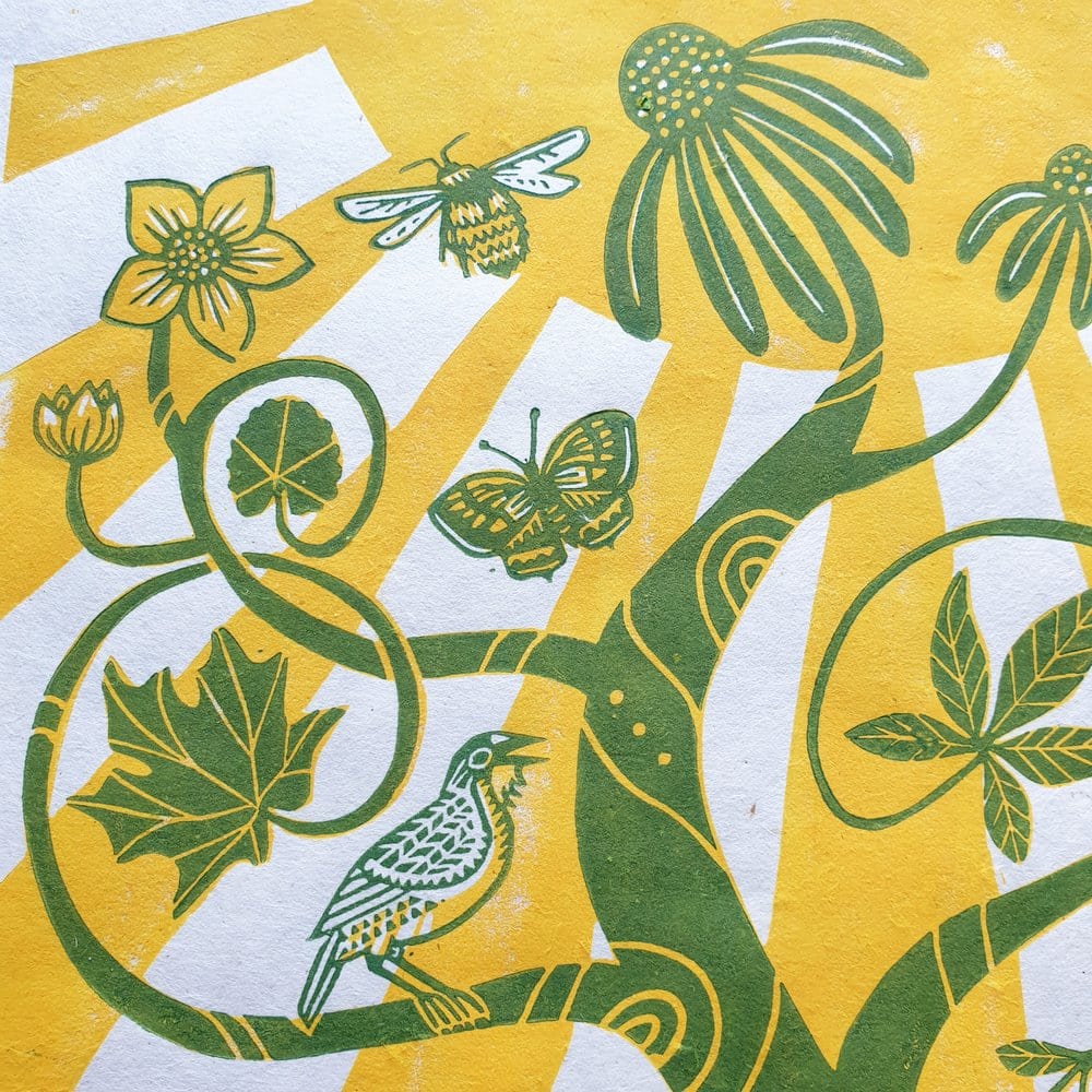 Print Prairie Life - Original Linocut homeware shops bristol gift shops bristol Becca Thorne Illustration