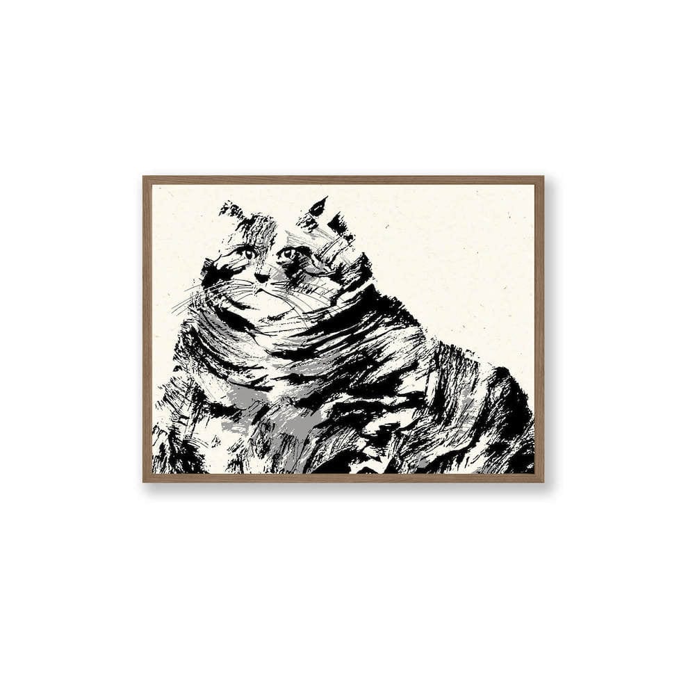 Cat Print Big Boy/Tabby Cat - B6 Screen Print homeware shops bristol gift shops bristol Ben Rogers Prints