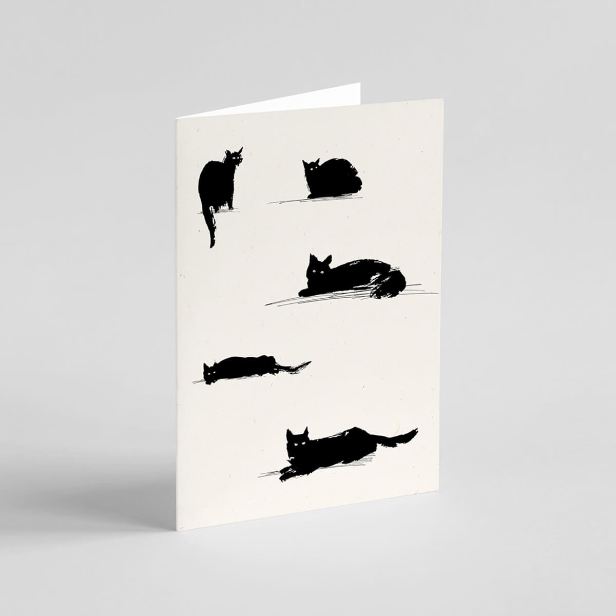 Greetings Card Lounging Black Cats - Greetings Card homeware shops bristol gift shops bristol Ben Rogers Prints