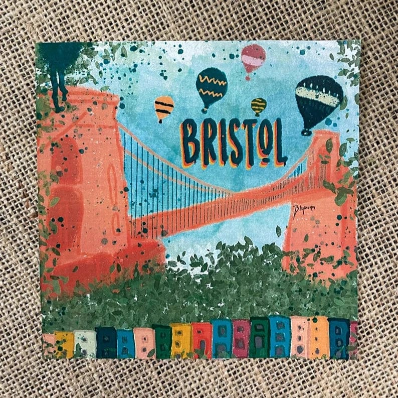 Postcard Bristol Suspension Bridge 'Postcard' (with envelope) homeware shops bristol gift shops bristol Blufauna