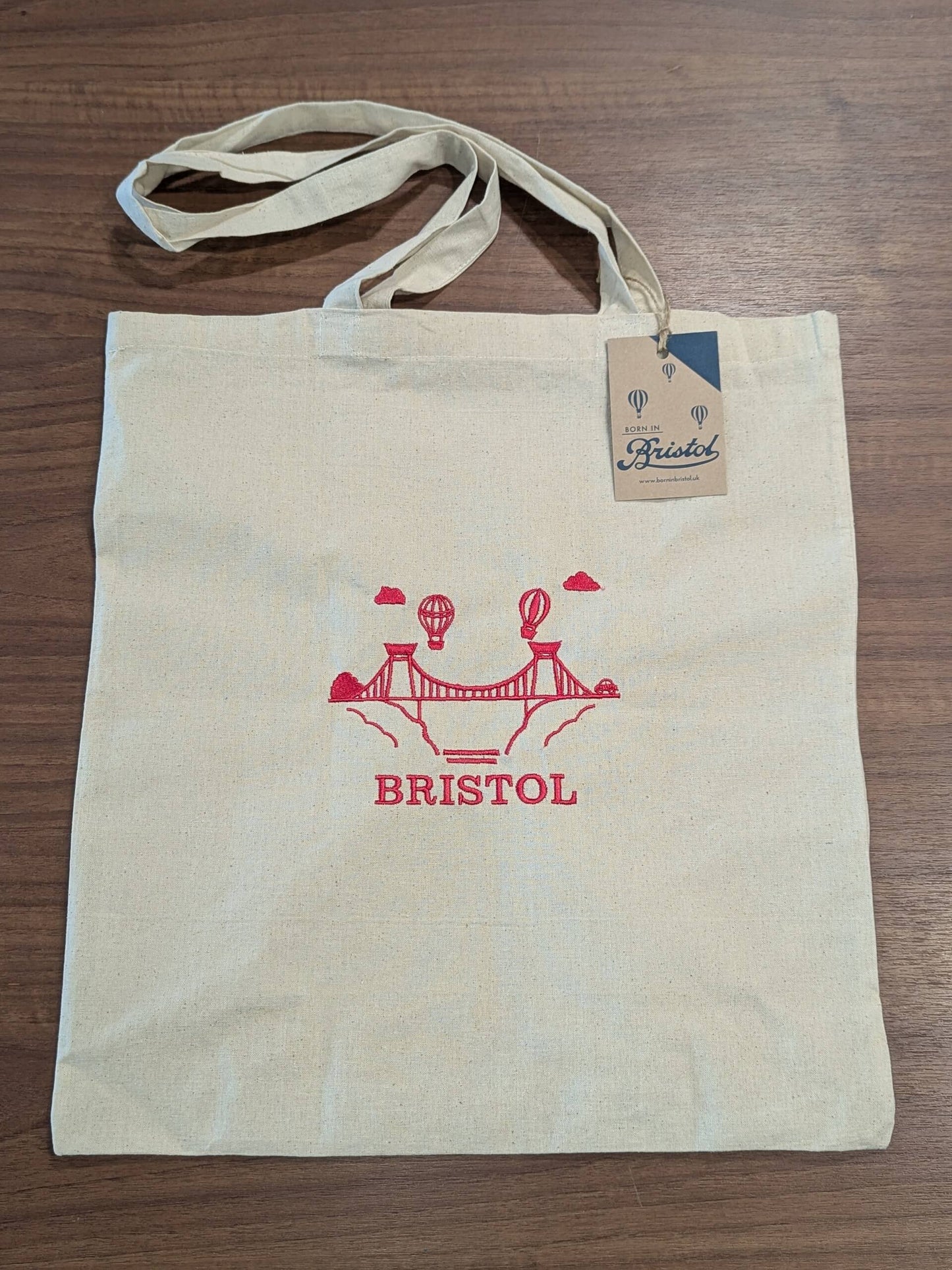 Tote Bag Natural - Pink Print Bristol Suspension Bridge Tote Bag - Various Colours homeware shops bristol gift shops bristol Born in Bristol