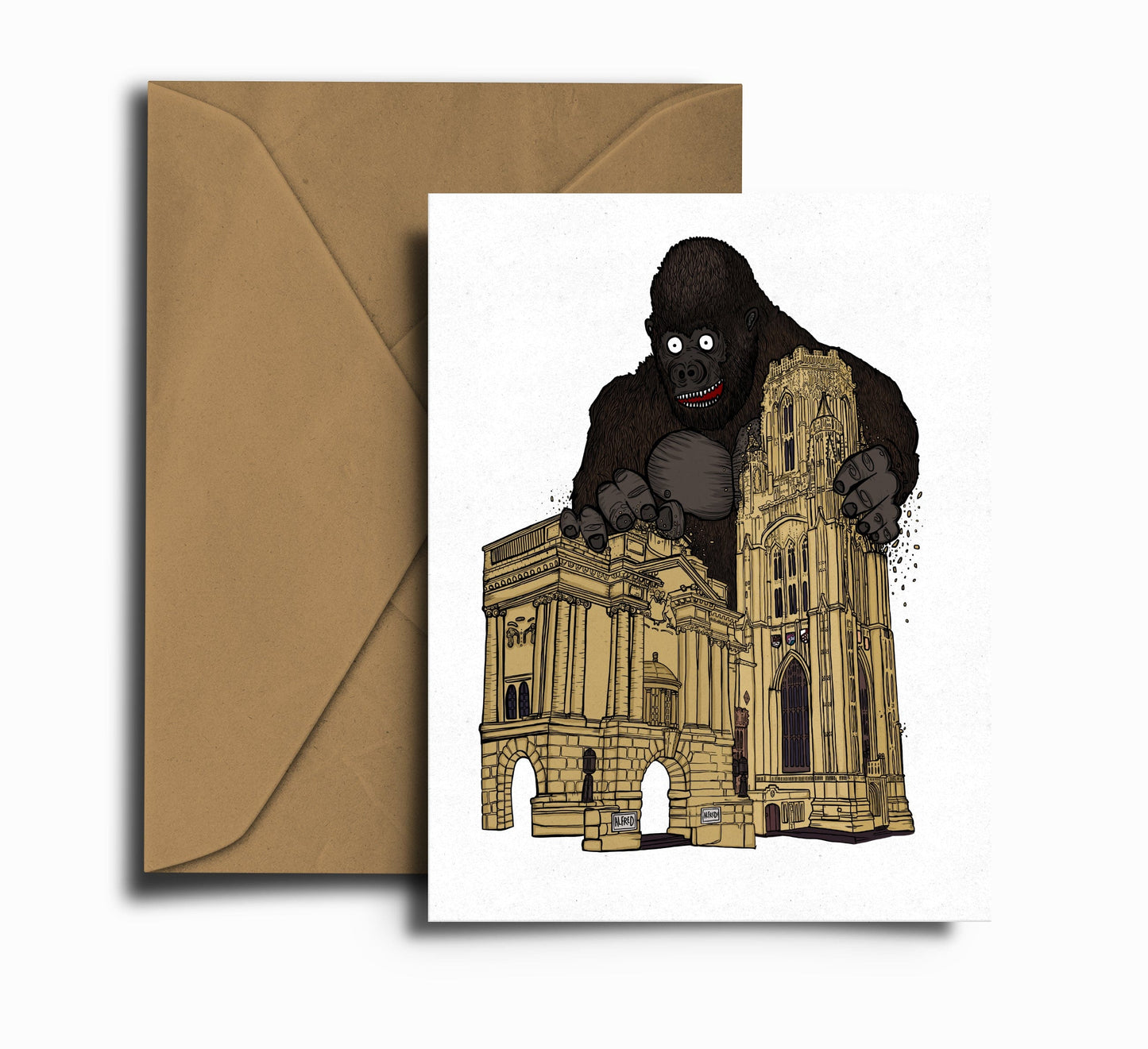Greetings Card A6 Greeting Card Alfred Vs Bristol City Museum Greetings Card homeware shops bristol gift shops bristol Dixon Does Doodles