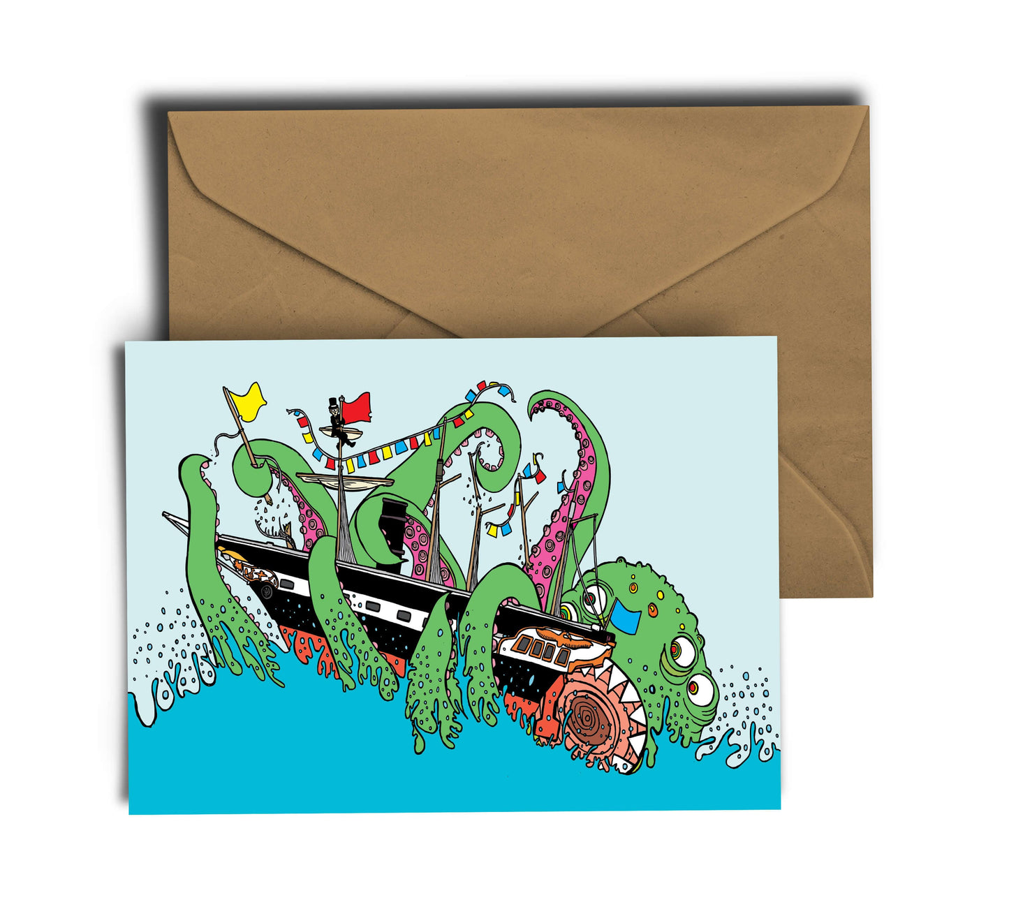 Greetings Card A6 Greeting Card Monster Vs SS Great Britain Greetings Card homeware shops bristol gift shops bristol Dixon Does Doodles