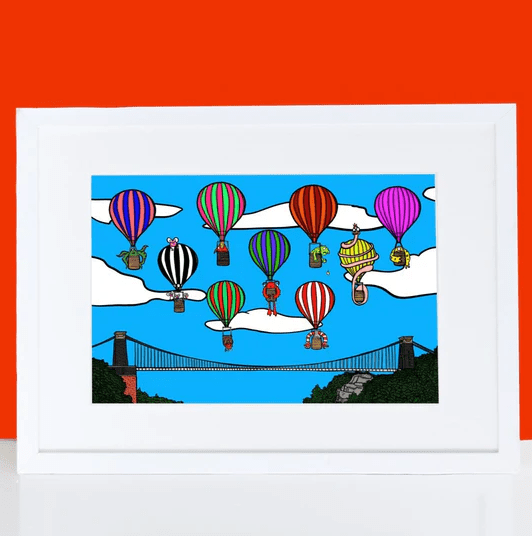 Prints A4 Print Monster Bristol Balloons Print homeware shops bristol gift shops bristol Dixon Does Doodles