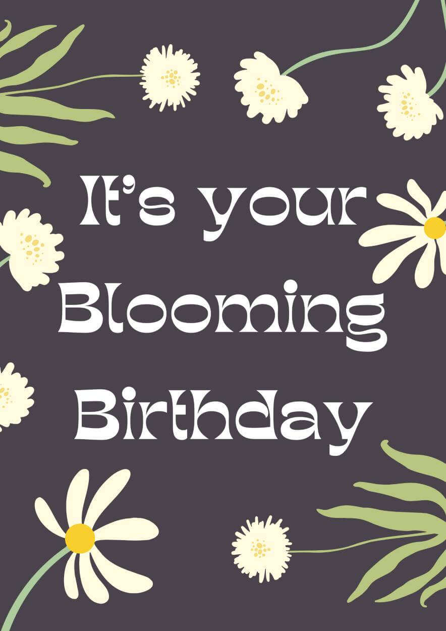 Greetings Card Its Your Blooming Birthday - Greetings Card homeware shops bristol gift shops bristol Do It Later Illustration