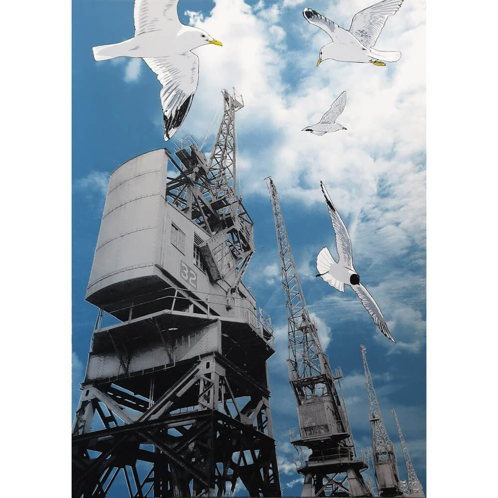 Prints Blue Gulls & Goods Cranes Screen Print - Two Variants homeware shops bristol gift shops bristol Fiona Hamilton