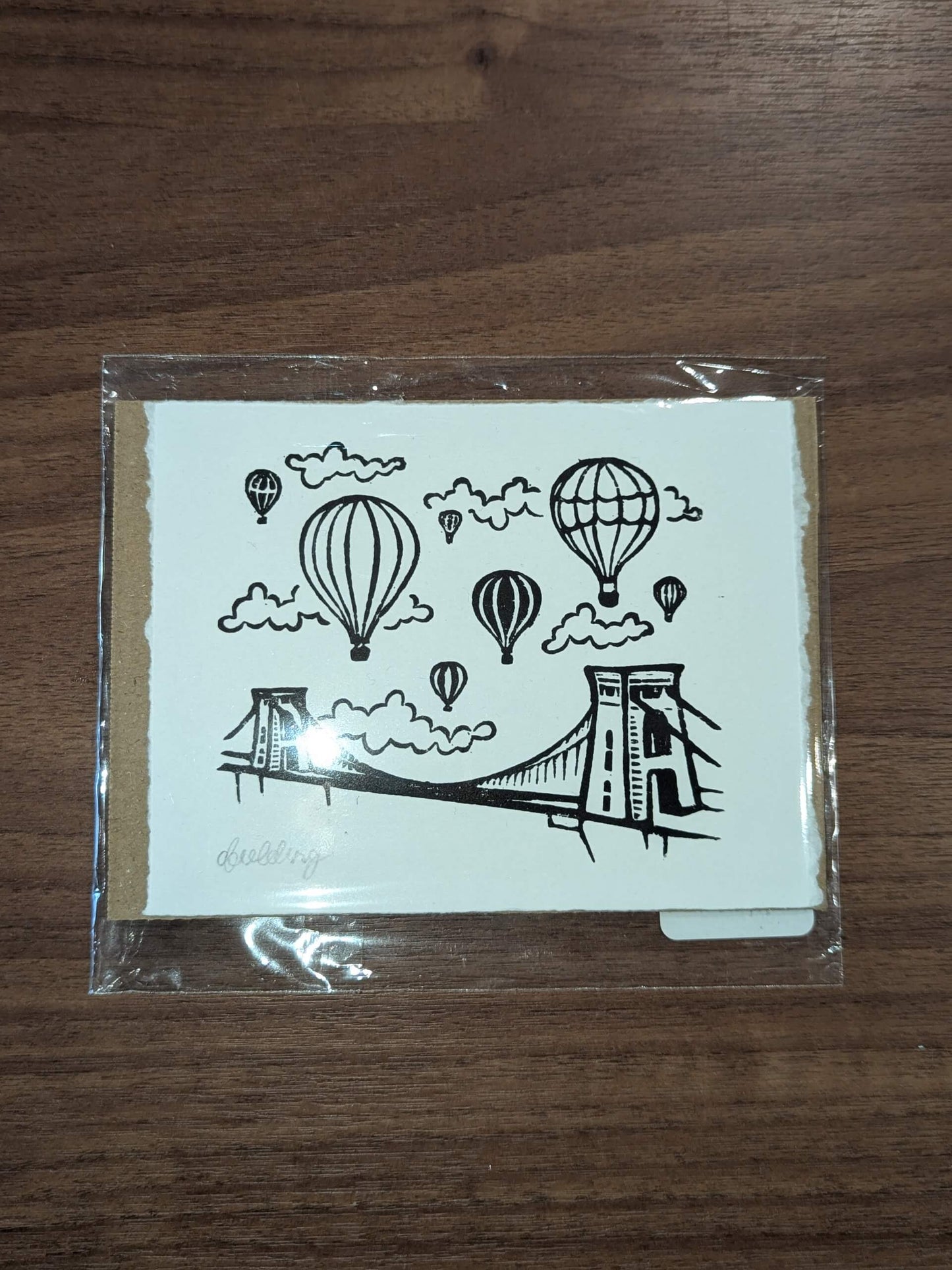 Print Lino Print - Suspension Bridge homeware shops bristol gift shops bristol Flower Girl Studios