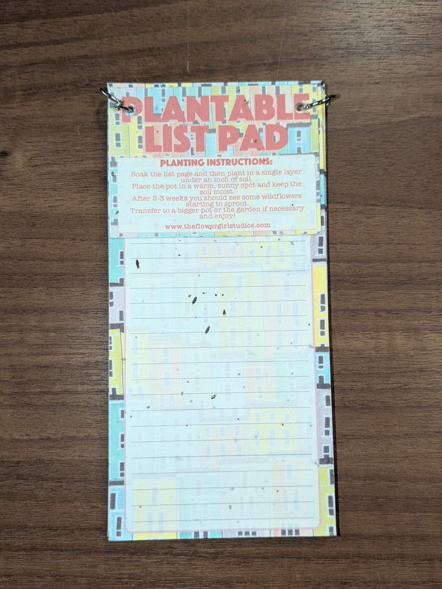 Notebook Plantable List Pad - Colourful Houses homeware shops bristol gift shops bristol Flower Girl Studios