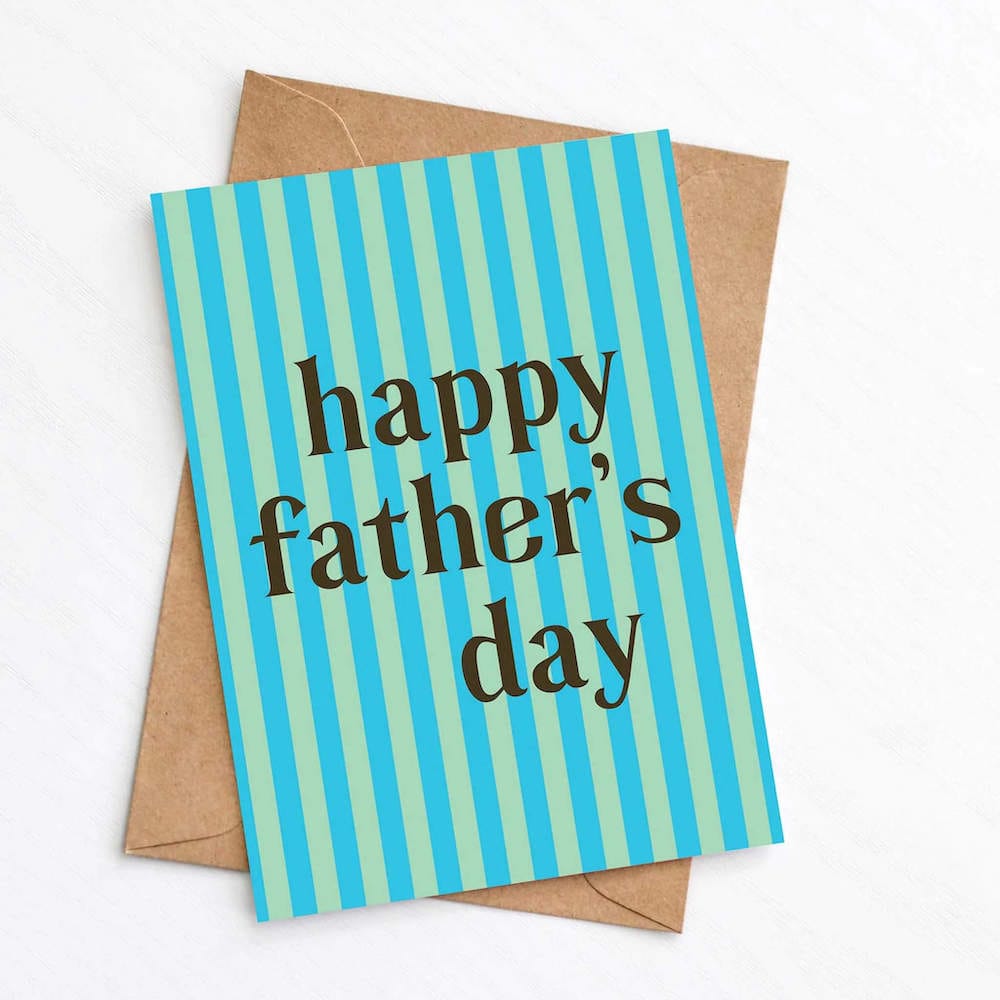 Greetings Card Stripe Father's Day Greetings Card homeware shops bristol gift shops bristol Greenwich Paper Studio