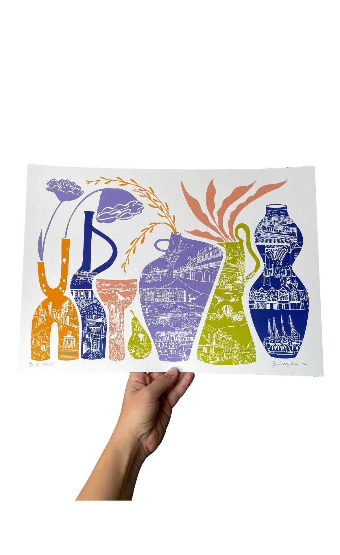 Artwork Unframed 'Bristol Vessels' A3 Giclee Print - Colours homeware shops bristol gift shops bristol Harriet Popham