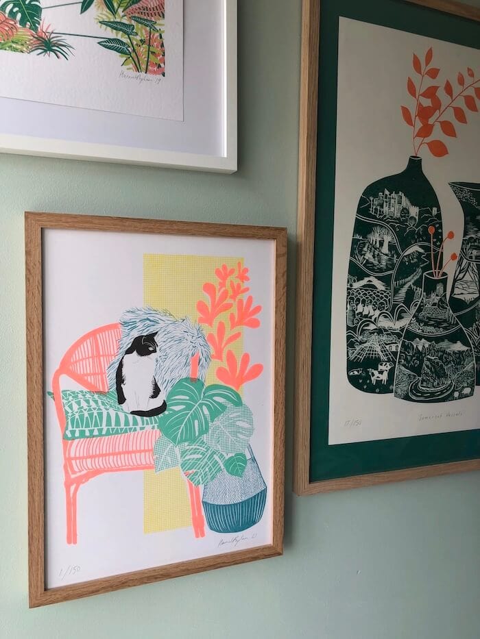 Cat Print Cat - Risograph Print homeware shops bristol gift shops bristol Harriet Popham