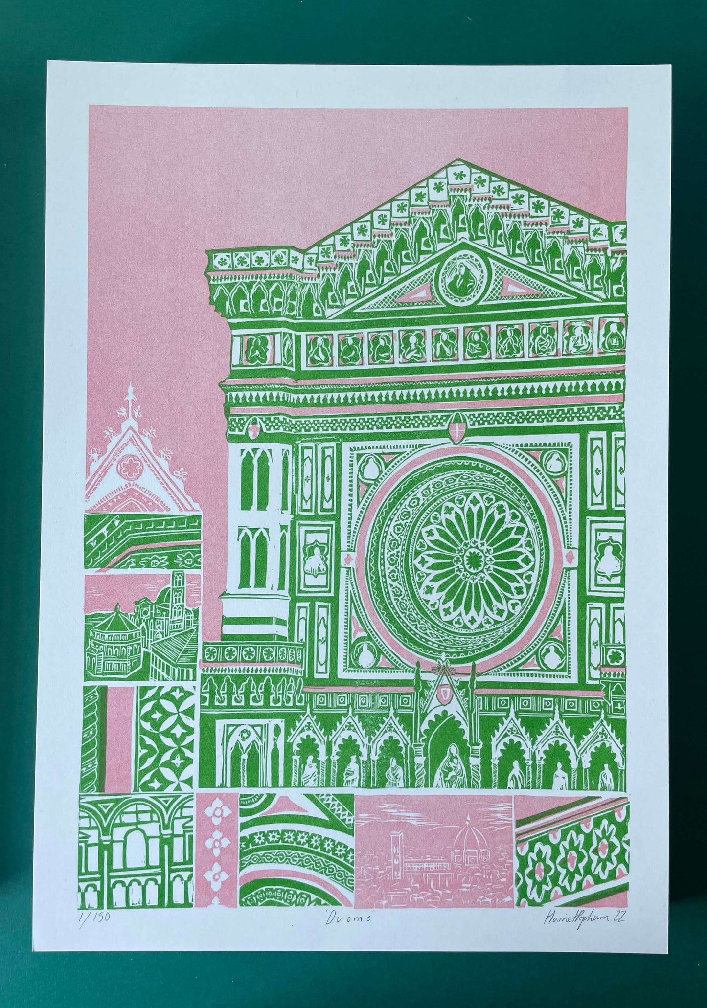 Prints Unframed Duomo - Florence Cathedral A3 Limited Edition Risograph Print (Framed & Unframed) homeware shops bristol gift shops bristol Harriet Popham