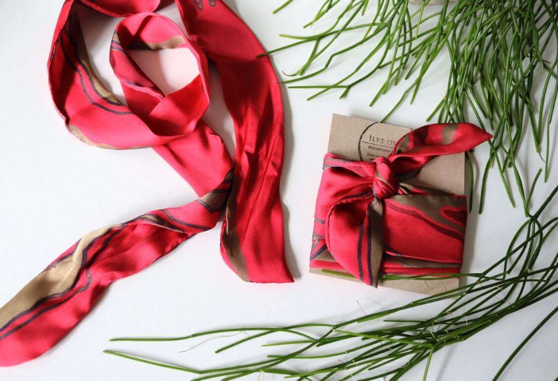 Head Scarf Head Scarf in 'Coral' Print homeware shops bristol gift shops bristol Ilke Usluca Design