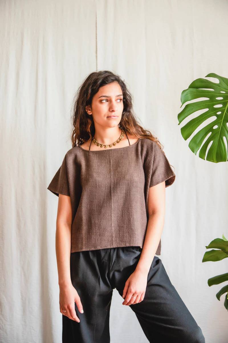 Clothing Chocolate brown Everyday Boxy Tops (various colours) homeware shops bristol gift shops bristol Inka Free