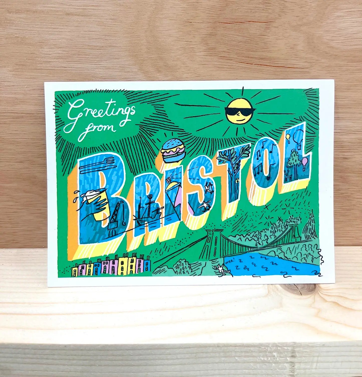 Bristol Postcards Greetings from Bristol - A6 postcard homeware shops bristol gift shops bristol Kate Hazell
