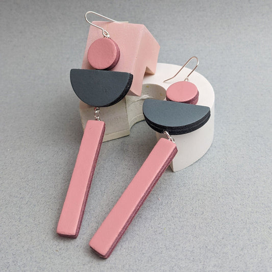 Kay Morgan Earrings Recycled Leather Earrings - Arc (various colours)