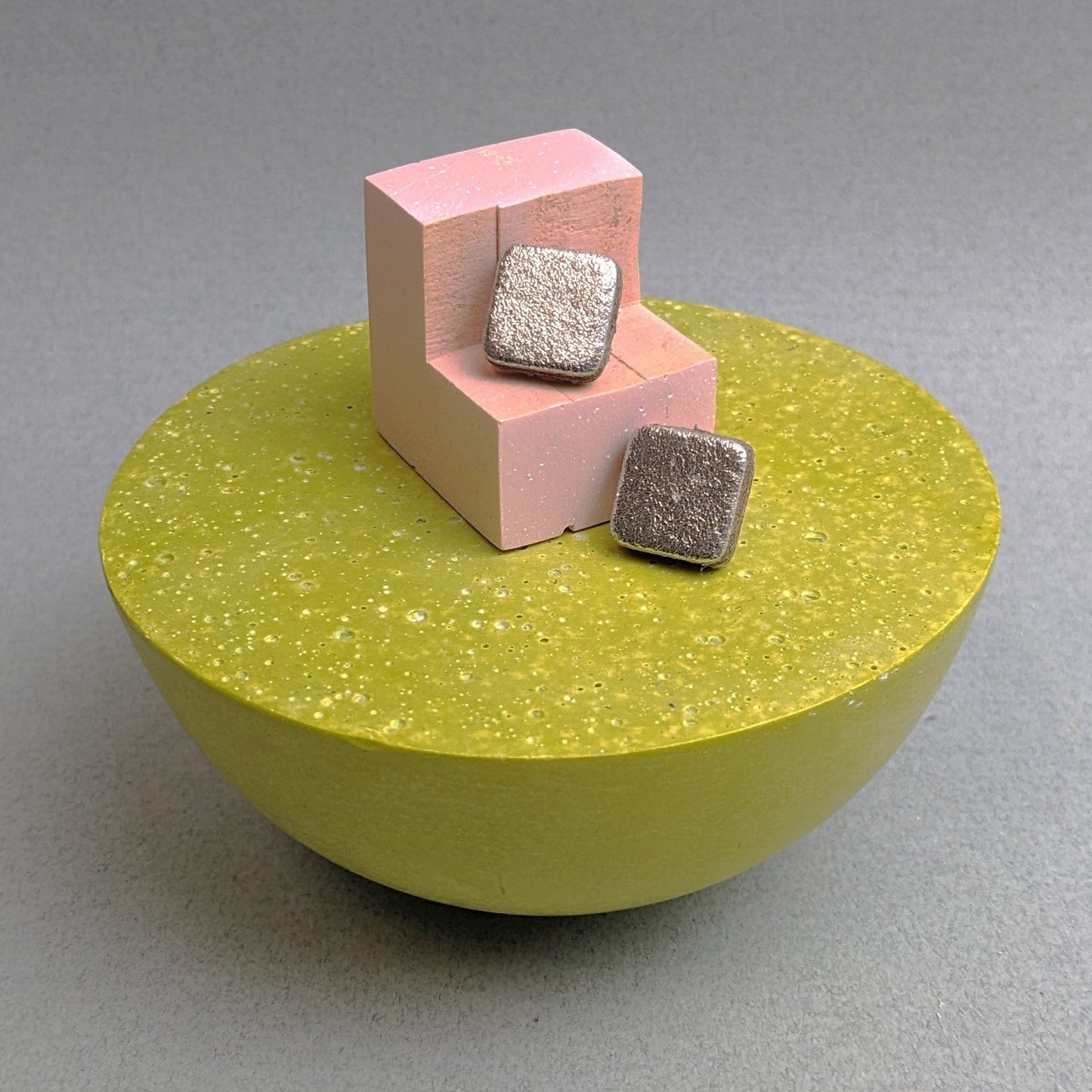 Earrings Silver Recycled Leather Earrings - Square Tablet Studs (various colours) homeware shops bristol gift shops bristol Kay Morgan