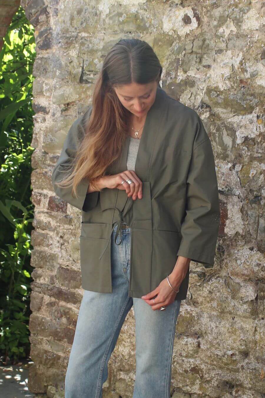 Jackets & Coats The Studio Kimono - Sage Green Crisp Cotton homeware shops bristol gift shops bristol Kimono My House