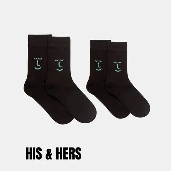 Socks His & Hers Brown Bamboo Socks Set (Size 4-7 & Size 8-12) homeware shops bristol gift shops bristol Leiho