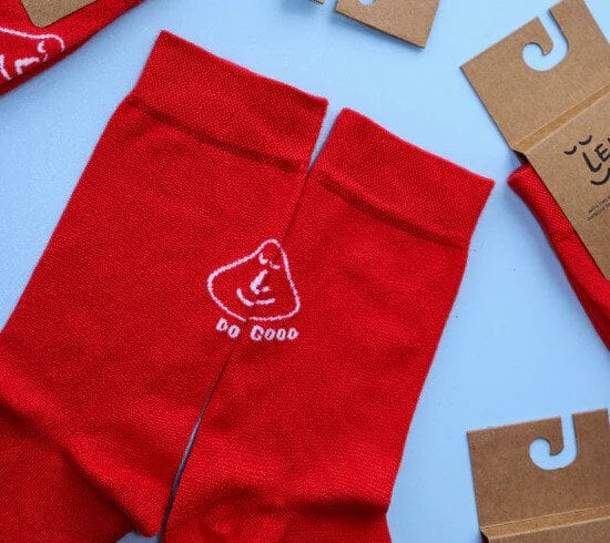 Socks Smiley Bamboo Socks - Red 'Do Good' homeware shops bristol gift shops bristol Leiho