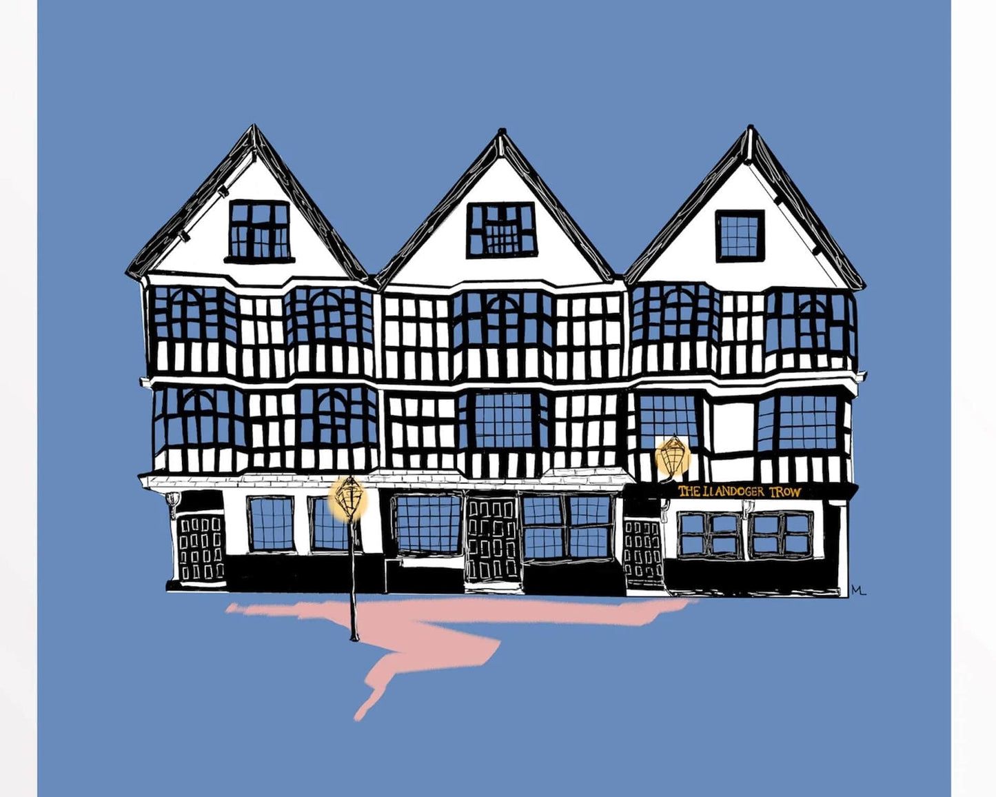 A4 Unframed Llandoger Trow Bristol Print - Historic Pub Wall Art | A4 Illustration homeware shops bristol gift shops bristol Made By Meg