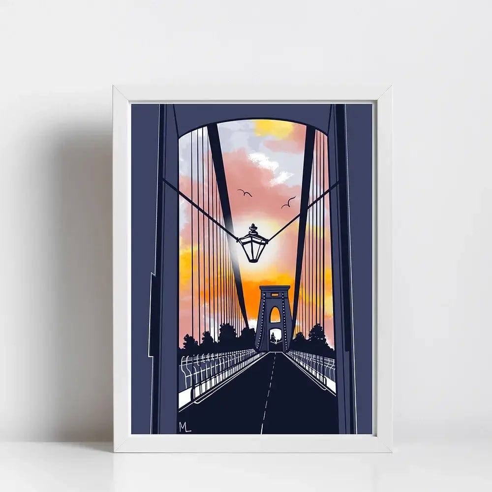 Print Clifton Suspension Bridge Bristol Art Print - Iconic Landmark Wall Art (Various Sizes) homeware shops bristol gift shops bristol Made By Meg