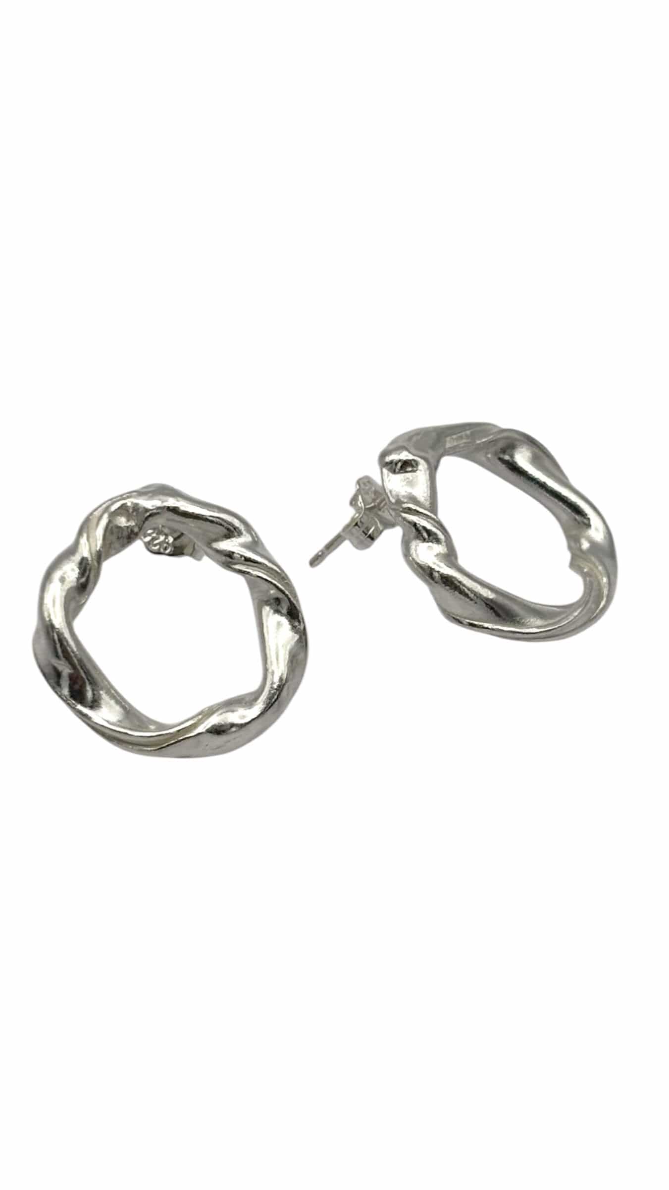 Twisted Hooped Earrings Twisted Small Hoop Studs - Gold or Silver homeware shops bristol gift shops bristol MitsyMay