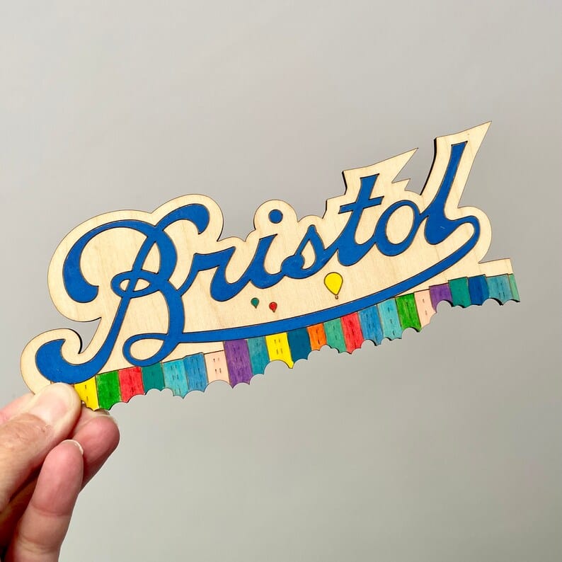 Magnet Blue Bristol Magnets - Wooden (various designs) homeware shops bristol gift shops bristol Mustard Cuts
