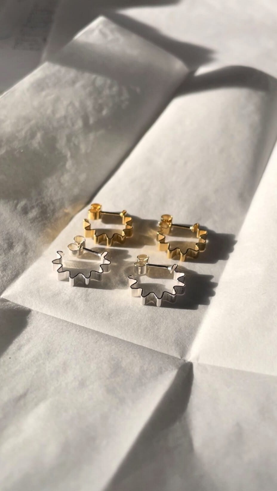 Earrings Recycled Eco Silver Ondulée Mini Hoops in Eco Silver or Gold homeware shops bristol gift shops bristol Olivia Taylor