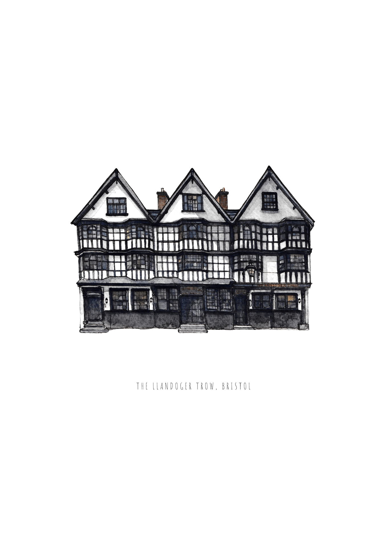 Print The Llandoger Trow Fine Art Print Bristol Fine Art Print - A4 (various designs) homeware shops bristol gift shops bristol Poppy Victoria May Art