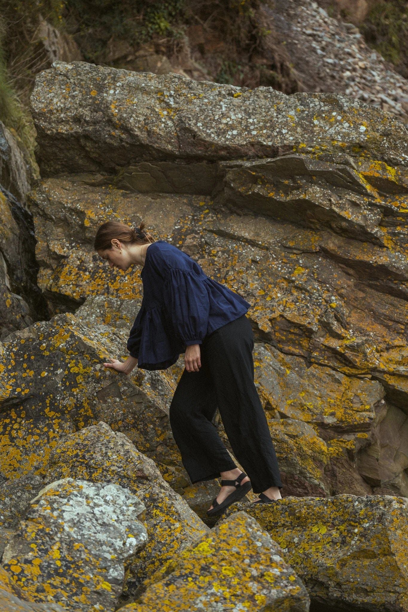 Tops Drop Sleeve Blouse - Japanese Indigo Cotton homeware shops bristol gift shops bristol Amber Brown Clothing