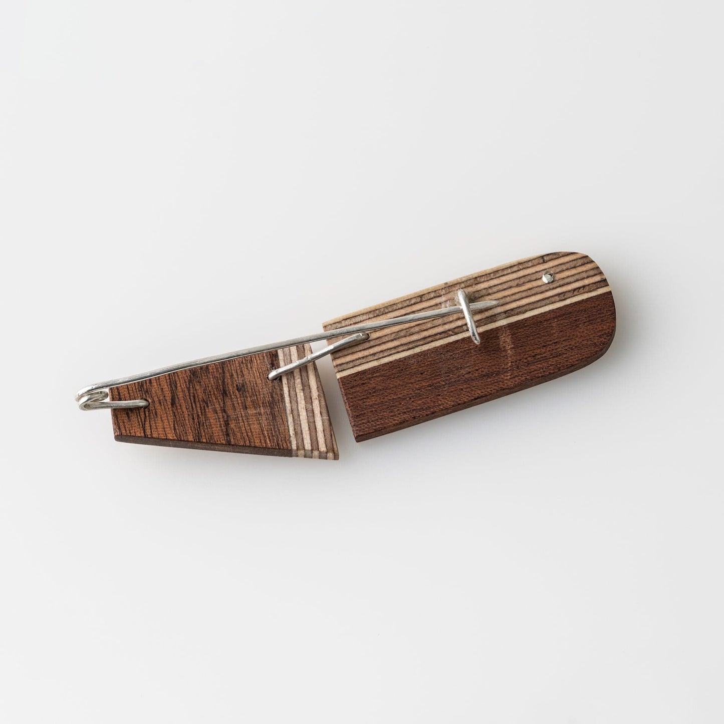 Brooch Bauhaus Wood and Eco Silver Brooch Pin - #5 homeware shops bristol gift shops bristol PRIORMADE