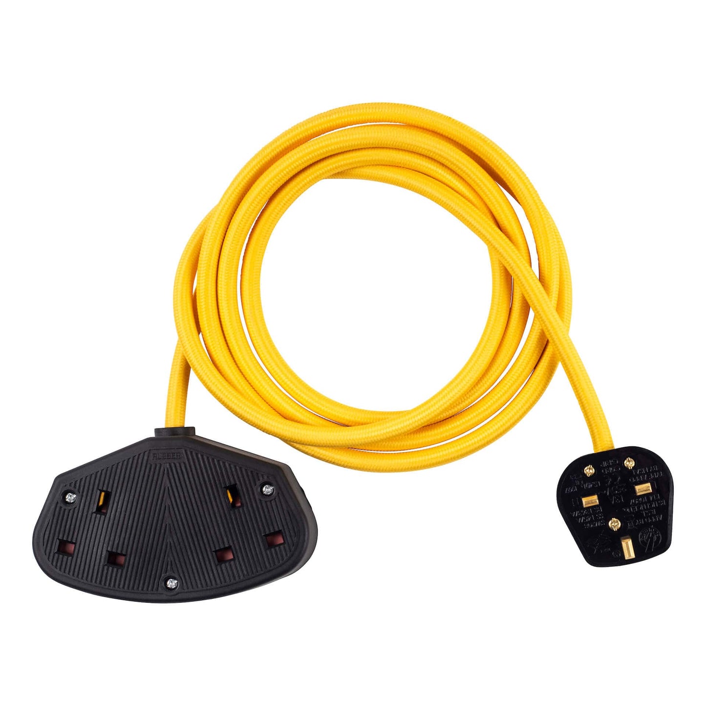 Extension Leads Colourful Fabric Extension Lead - Yellow homeware shops bristol gift shops bristol PRIORMADE