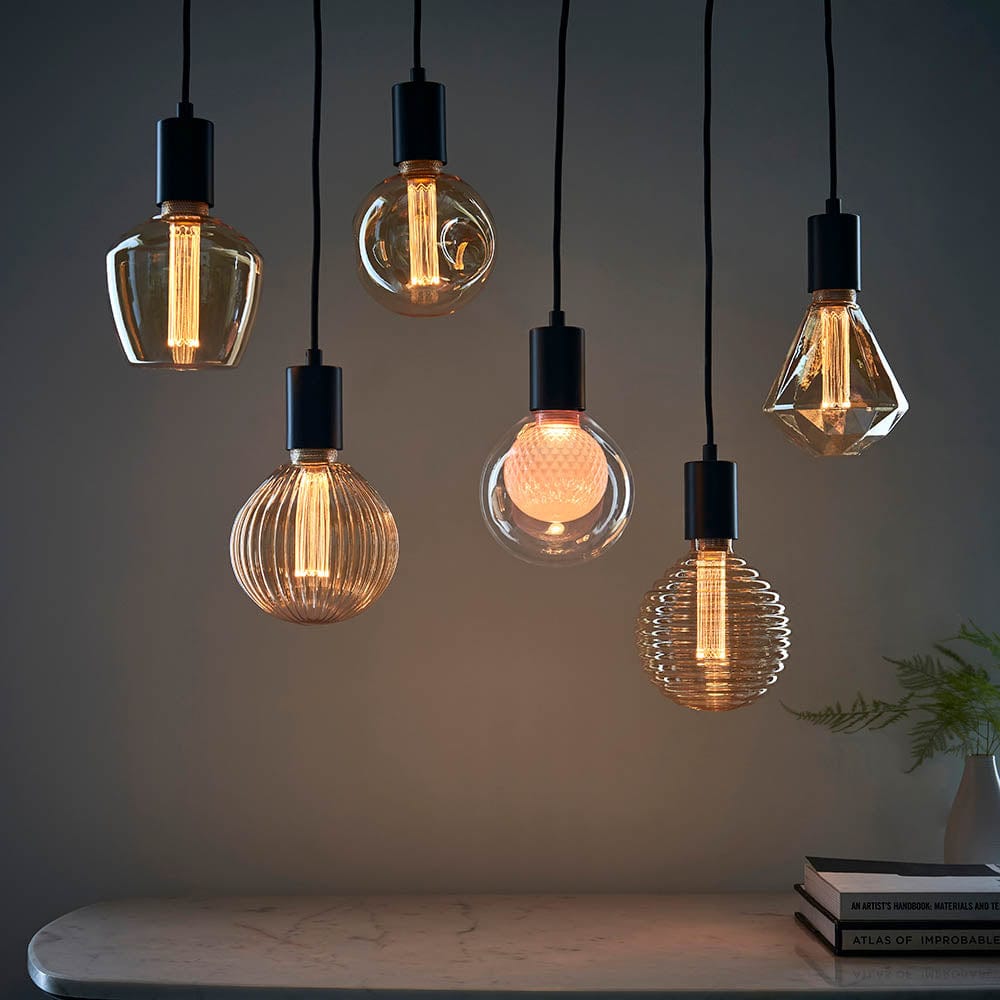 Light Bulb Statement Filament Bulb - Striped Glass Effect (LED) homeware shops bristol gift shops bristol PRIORMADE
