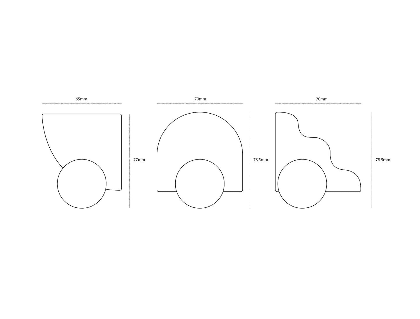 Wall Hook Modern Wall Hooks in Deep Lavender (Set of 3) homeware shops bristol gift shops bristol PRIORMADE