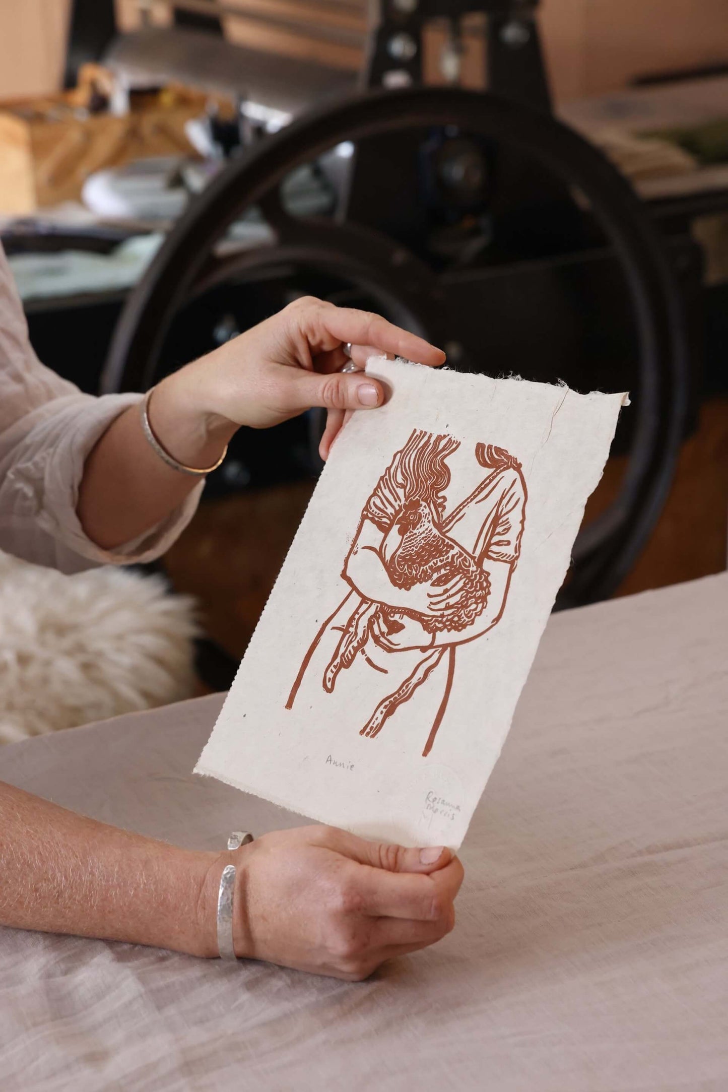 Prints Annie - Mini Wood Cut Print homeware shops bristol gift shops bristol Rosanna Morris