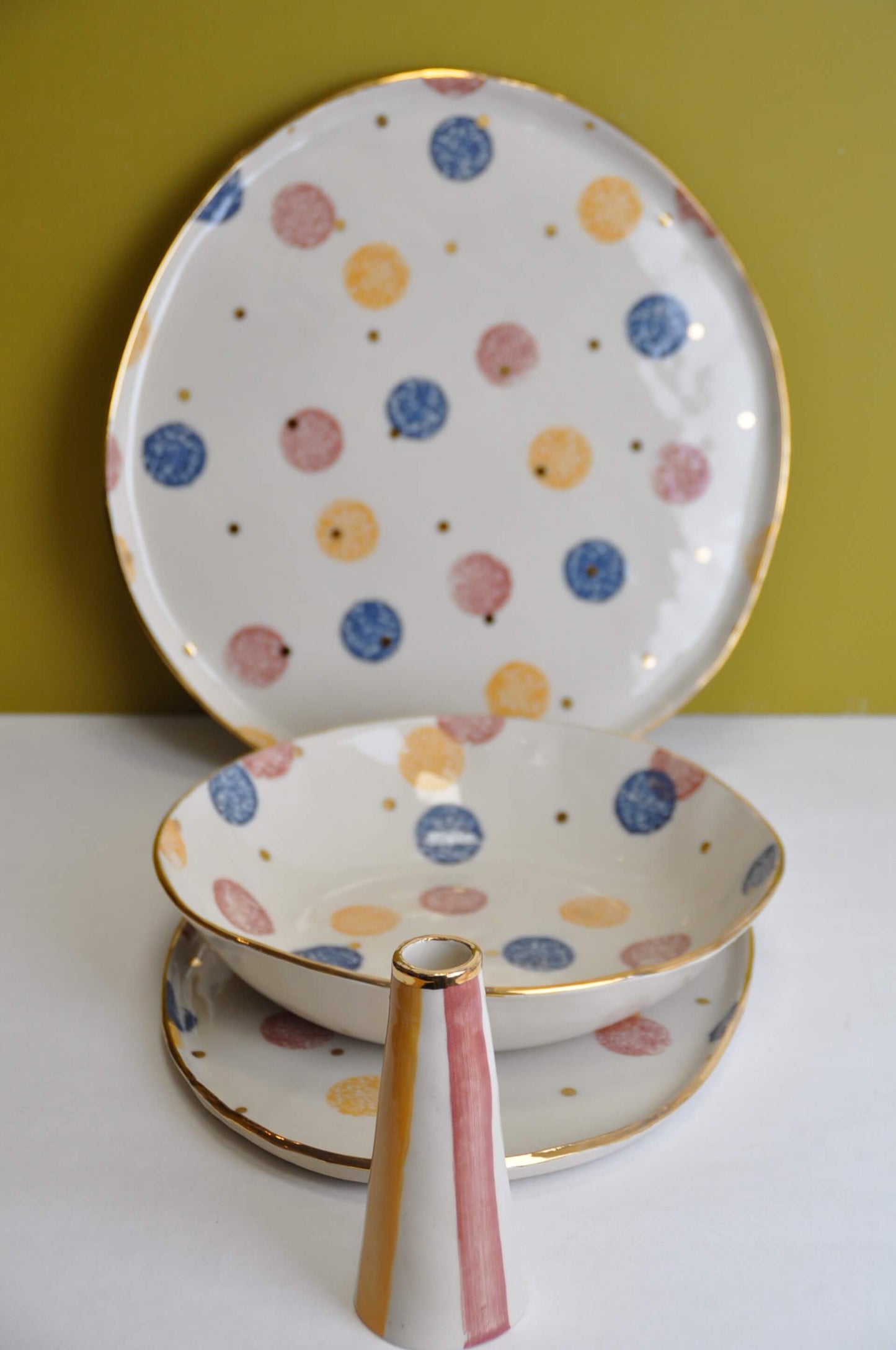 Bowls Ceramic Serving Bowl - 'Candy Spotted' homeware shops bristol gift shops bristol Rose Nisbet
