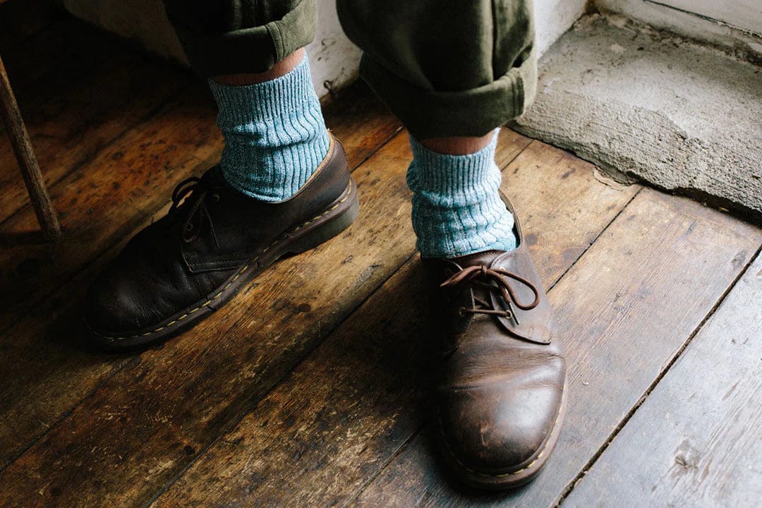 Recycled Yarn Socks - Teal Blue Fleck S/M/L homeware shops bristol gift shops bristol Socko