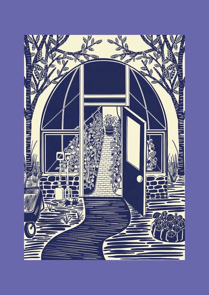 Greenhouse Print Blue 'Green House' Digital Print (Various Designs) homeware shops bristol gift shops bristol Sophie Colette