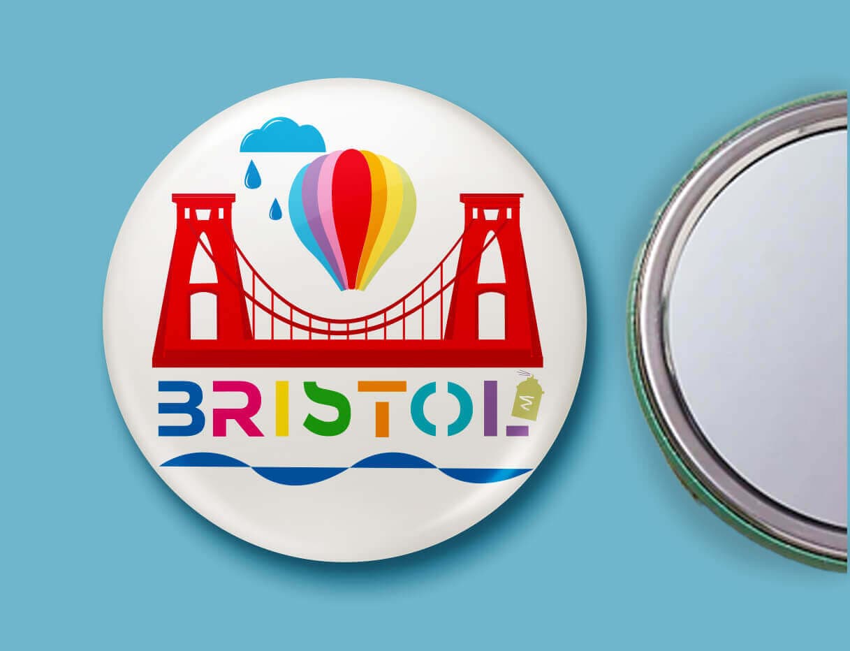Mirror Landmarks Pocket Mirror homeware shops bristol gift shops bristol Sunny Luna